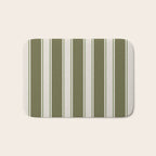 Olive Green Striped - Cozy Heirloom Bath Mat Gallery Image 1