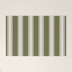 Olive Green Striped - Cozy Heirloom Welcome Mat Gallery Image 1