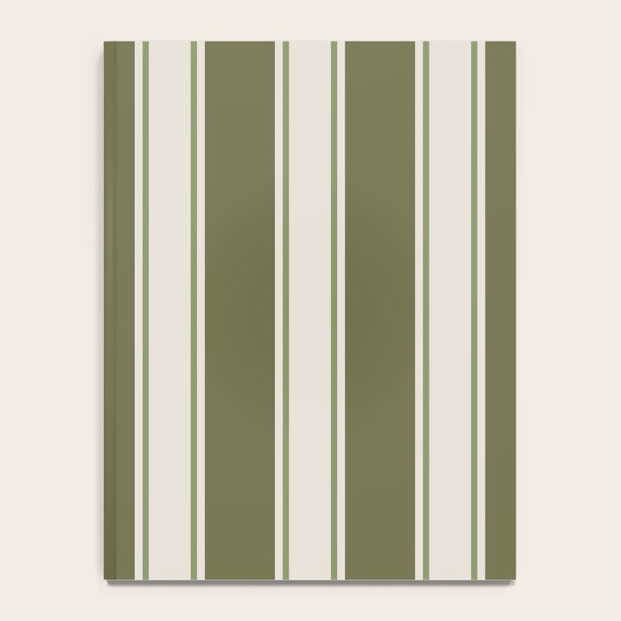 Olive Green Striped - Cozy Heirloom Notebook Gallery Image 4