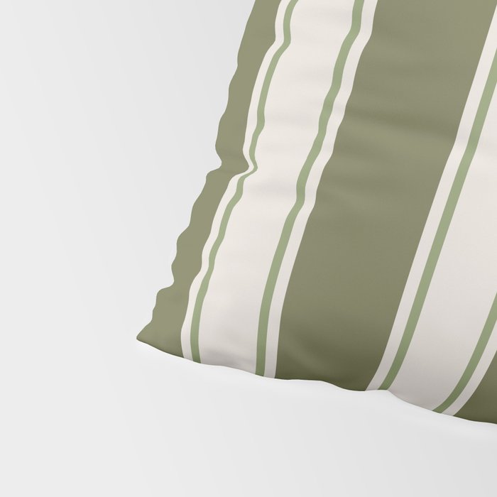 Olive Green Striped - Cozy Heirloom Pillow Sham Gallery Image 4