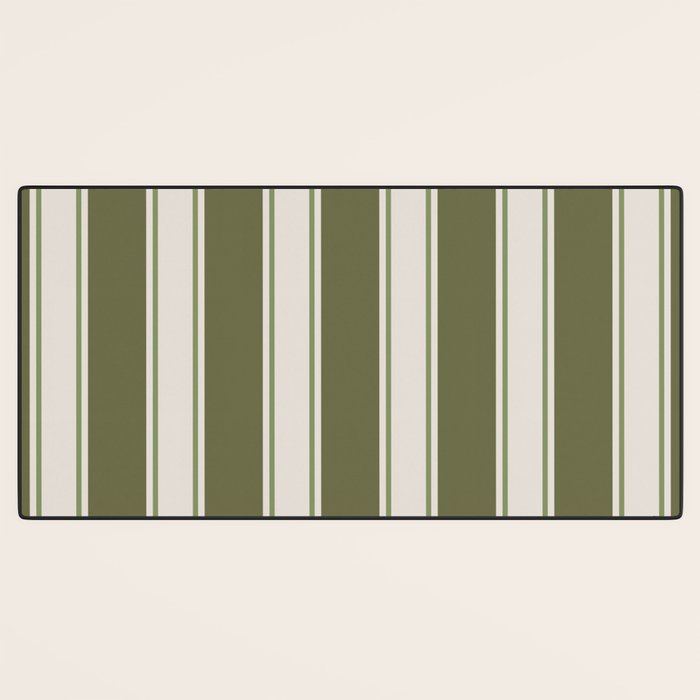 Olive Green Striped - Cozy Heirloom Desk Mat Gallery Image 3