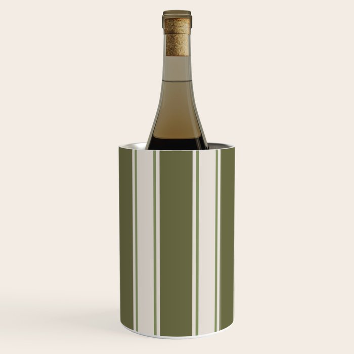 Olive Green Striped - Cozy Heirloom Wine Chiller Gallery Image 1