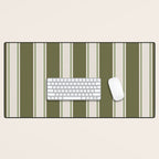 Olive Green Striped - Cozy Heirloom Desk Mat Gallery Image 1