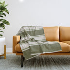 Olive Green Striped - Cozy Heirloom Throw Blanket Gallery Image 1