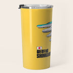 Shinkansen Bullet Train Evolution - Yellow Travel Mug Gallery Image 3