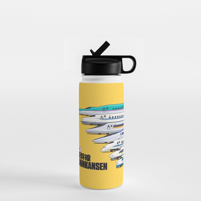 Shinkansen Bullet Train Evolution - Yellow Water Bottle Gallery Image 1