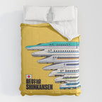 Shinkansen Bullet Train Evolution - Yellow Comforter Gallery Image 6