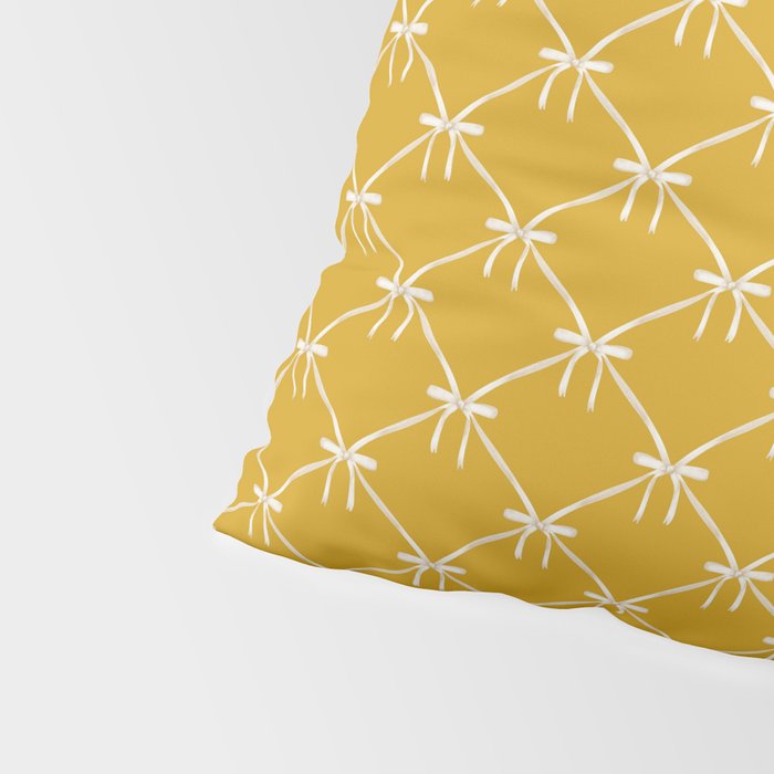 Bows & Ribbons Pattern XX Golden Yellow Pillow Sham Gallery Image 4