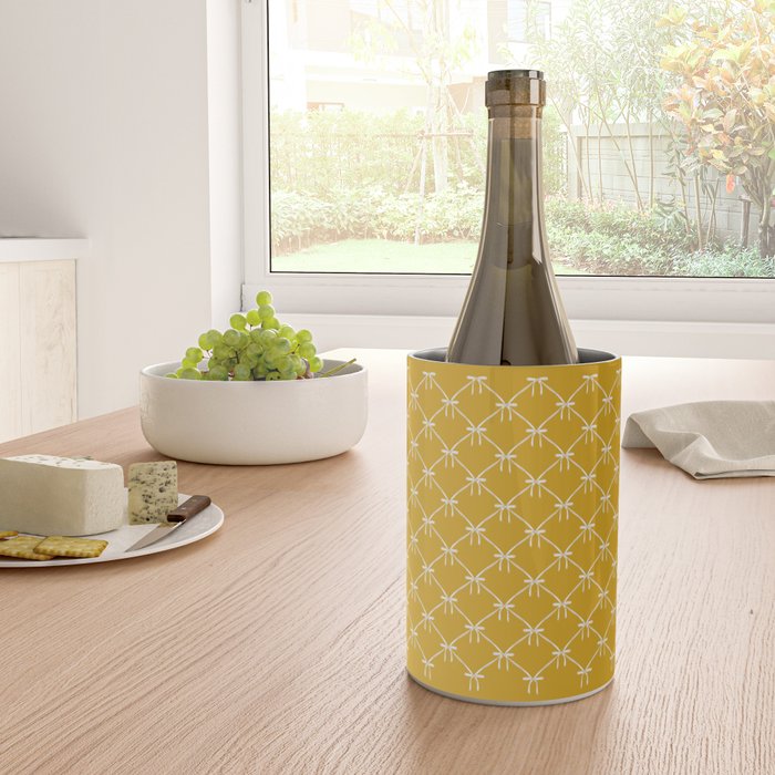 Bows & Ribbons Pattern XX Golden Yellow Wine Chiller Gallery Image 4