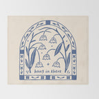 Hang in There - Block Print Bluebells Throw Blanket Gallery Image 2