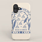 Hang in There - Block Print Bluebells iPhone Case Gallery Image 1