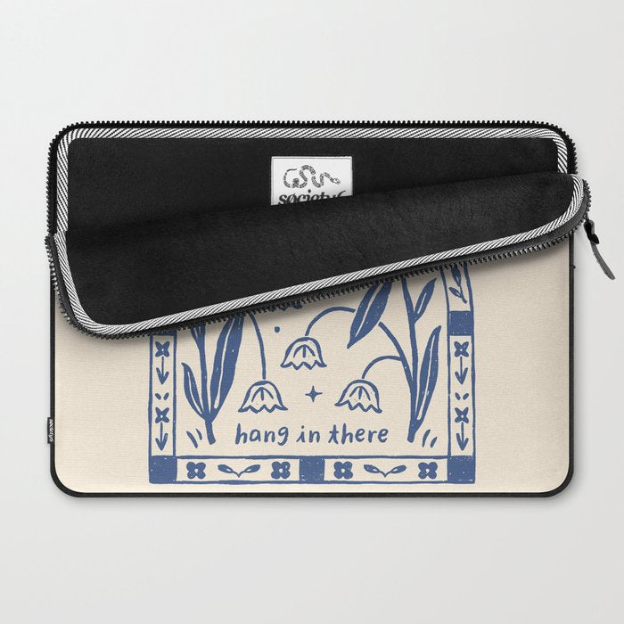 Hang in There - Block Print Bluebells Laptop Sleeve Gallery Image 2