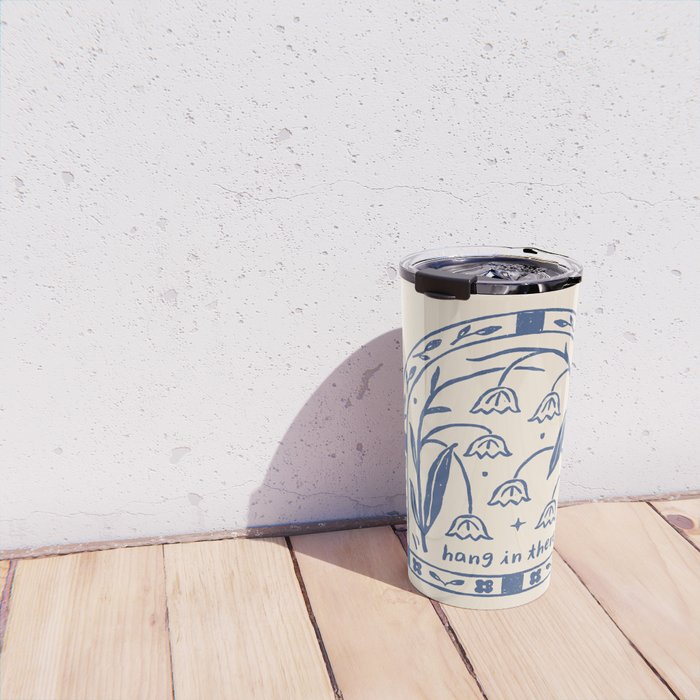 Hang in There - Block Print Bluebells Travel Mug Gallery Image 4