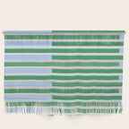 Minimalist Striped Pattern in Blue and Green Wall Hanging Gallery Image 1