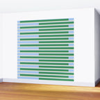 Minimalist Striped Pattern in Blue and Green Wall Mural Gallery Image 2