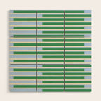 Minimalist Striped Pattern in Blue and Green Wood Wall Art Gallery Image 1