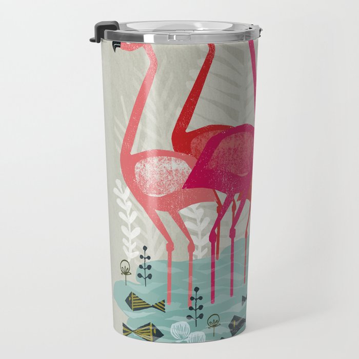 Flamingos by Andrea Lauren  Travel Mug Gallery Image 3
