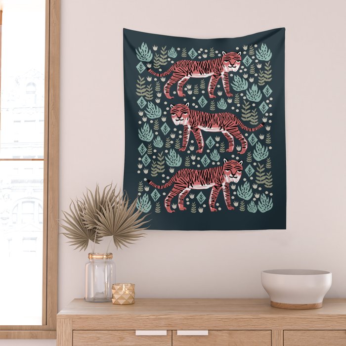 Safari Tiger by Andrea Lauren  Wall Tapestry Gallery Image 2