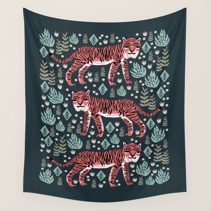 Safari Tiger by Andrea Lauren  Wall Tapestry Gallery Image 4
