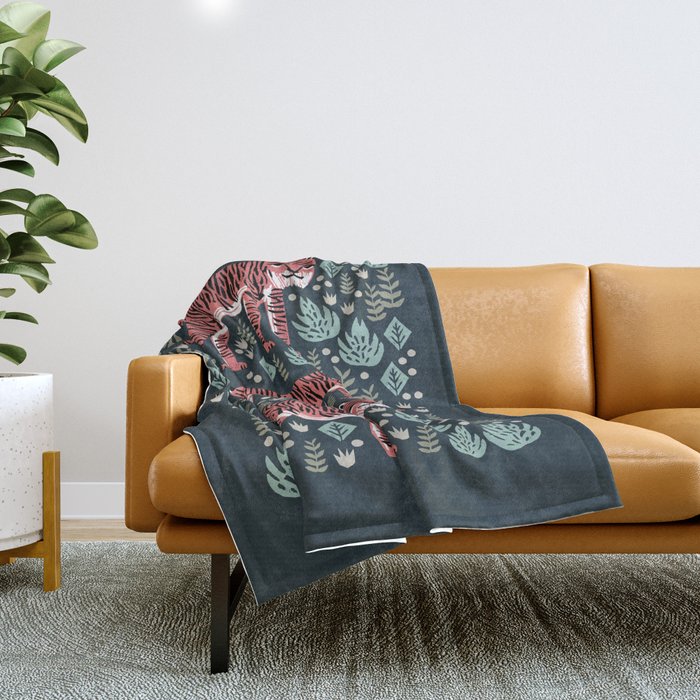 Safari Tiger by Andrea Lauren  Throw Blanket Gallery Image 1