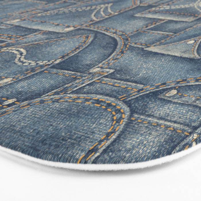 Jean Pockets - medium denim blue Bath Mat Gallery Image 3