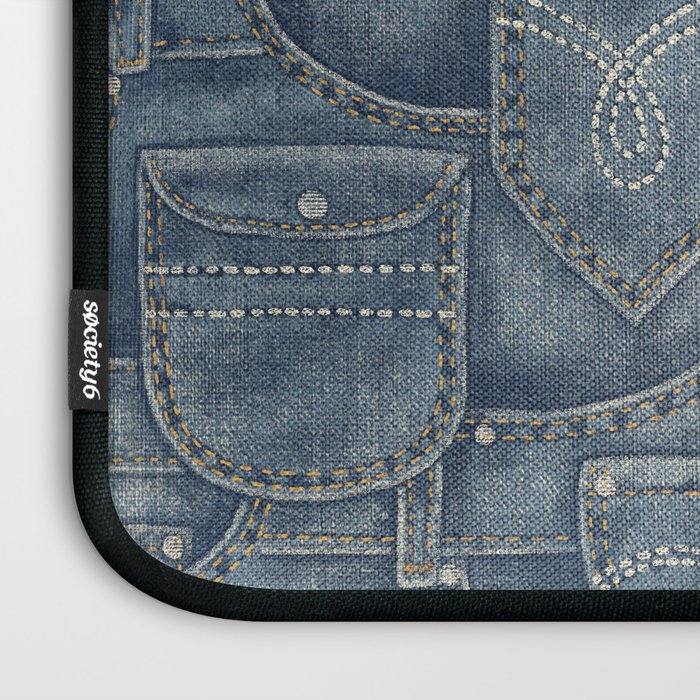 Jean Pockets - medium denim blue Laptop Sleeve Gallery Image 3