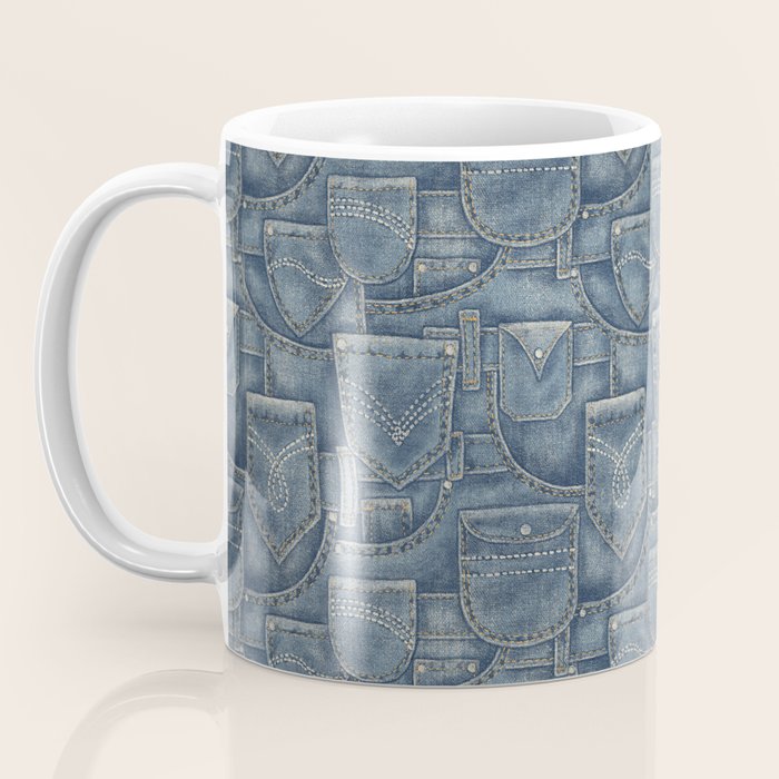 Jean Pockets - medium denim blue Coffee Mug Gallery Image 3
