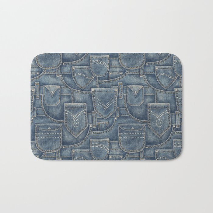 Jean Pockets - medium denim blue Bath Mat Gallery Image 1