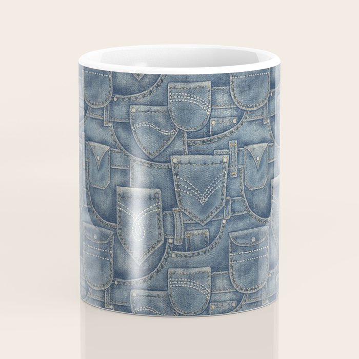 Jean Pockets - medium denim blue Coffee Mug Gallery Image 4