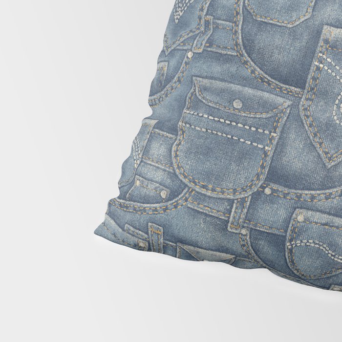 Jean Pockets - medium denim blue Pillow Sham Gallery Image 4