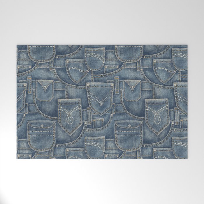 Jean Pockets - medium denim blue Welcome Mat Gallery Image 1