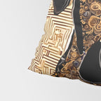 Black and Gold Klimt Dog with Geometric Pattern Pillow Sham Gallery Image 4