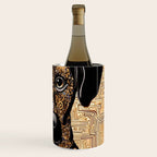Black and Gold Klimt Dog with Geometric Pattern Wine Chiller Gallery Image 3