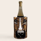 Black and Gold Klimt Dog with Geometric Pattern Wine Chiller Gallery Image 1