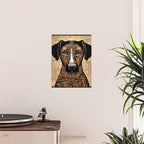 Black and Gold Klimt Dog with Geometric Pattern Poster Gallery Image 2