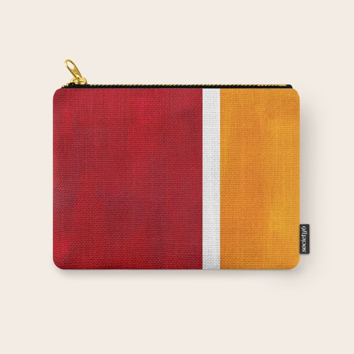 Burnt Red Yellow Ochre Mid Century Modern Abstract Minimalist Rothko Color Field Squares Carry All Pouch Gallery Image 1
