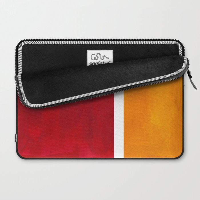 Burnt Red Yellow Ochre Mid Century Modern Abstract Minimalist Rothko Color Field Squares Laptop Sleeve Gallery Image 2