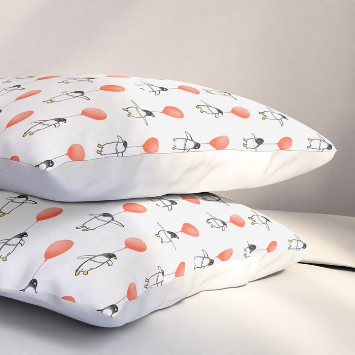 Penguin Balloons Pattern Pillow Sham Gallery Image 3