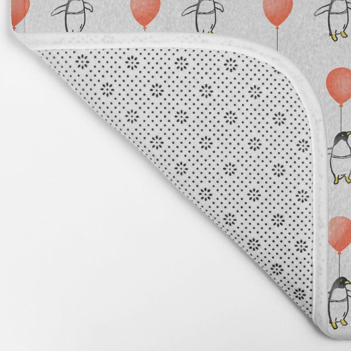 Penguin Balloons Pattern Bath Mat Gallery Image 2
