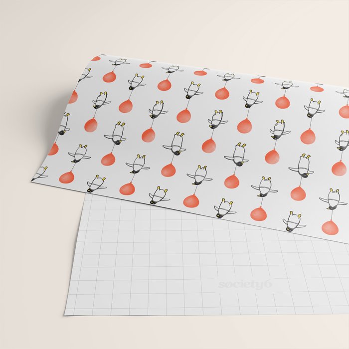 Penguin Balloons Pattern Wrapping Paper Gallery Image 2