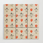 Penguin Balloons Pattern Wood Wall Art Gallery Image 1