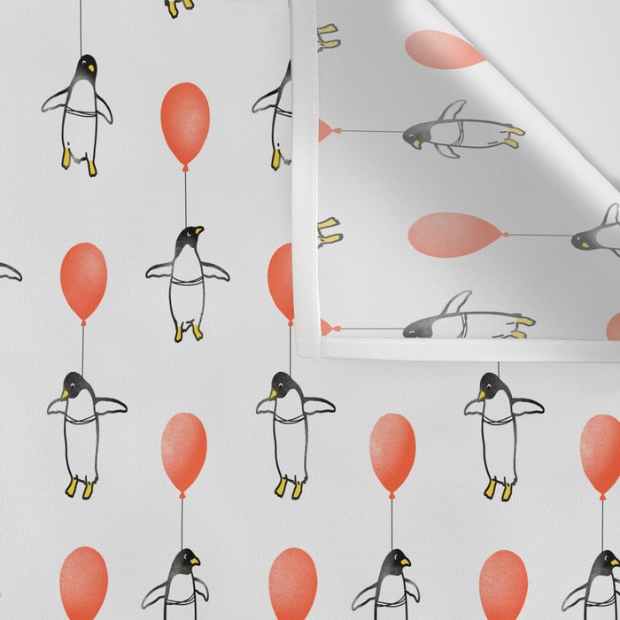 Penguin Balloons Pattern Wall Tapestry Gallery Image 3