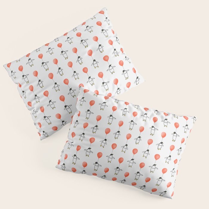 Penguin Balloons Pattern Pillow Sham Gallery Image 1
