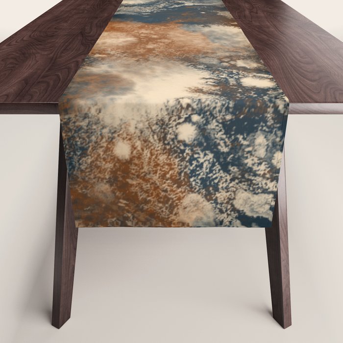 Earth watercolor splashes Table Runner Gallery Image 1