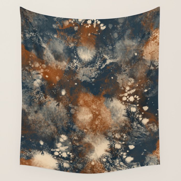 Earth watercolor splashes Wall Tapestry Gallery Image 1