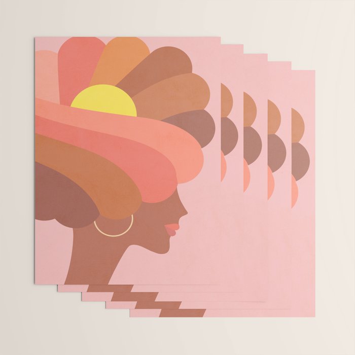 Full Bloom Girl Power Portrait Wrapping Paper Gallery Image 3