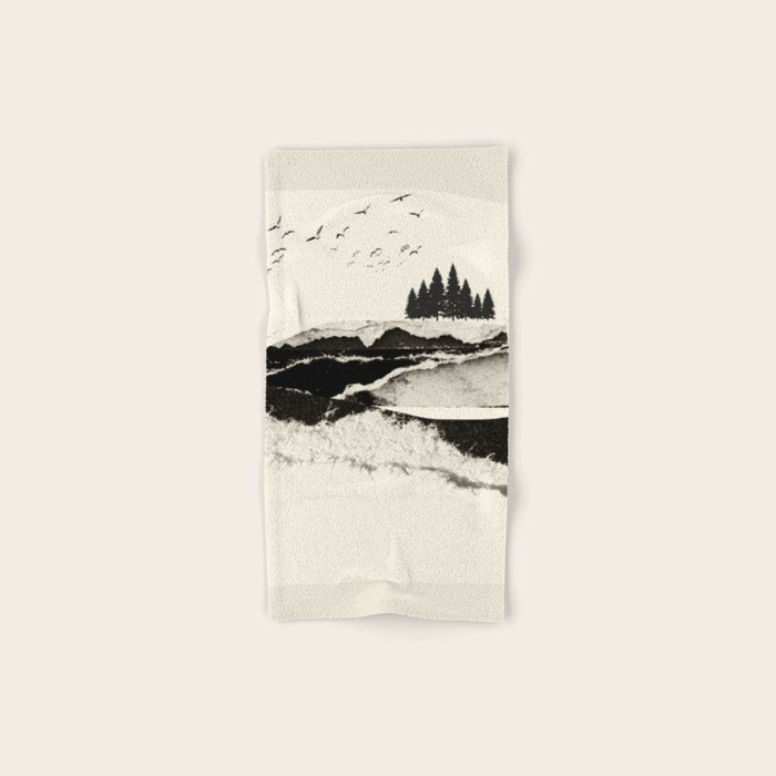 minimal collage/ Landscape Bath Towel Gallery Image 1