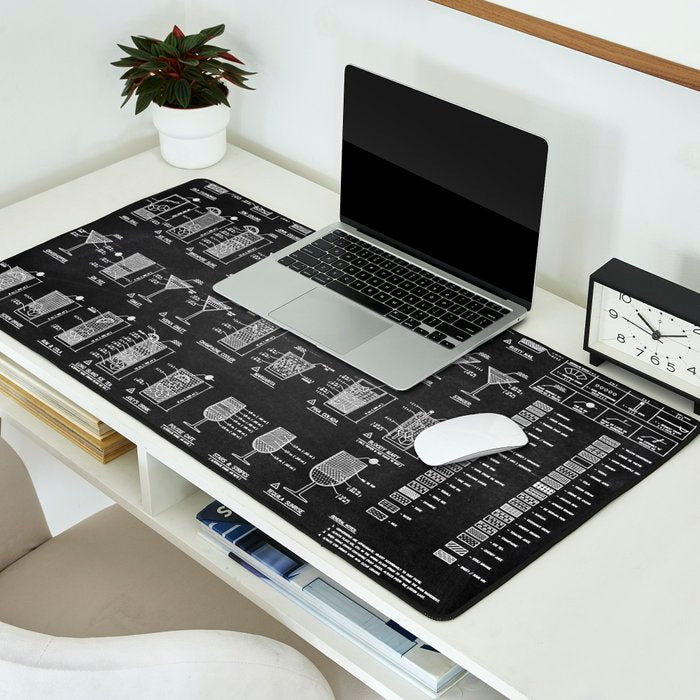 Black Cocktail Recipes Guide Desk Mat Gallery Image 2