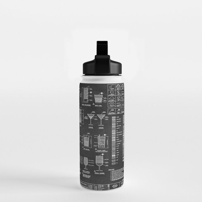 Black Cocktail Recipes Guide Water Bottle Gallery Image 2