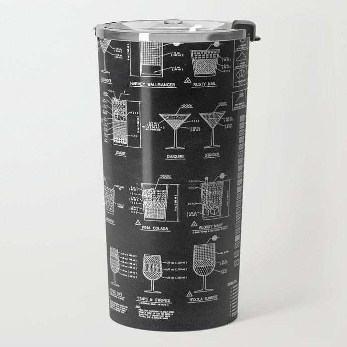 Black Cocktail Recipes Guide Travel Mug Gallery Image 2